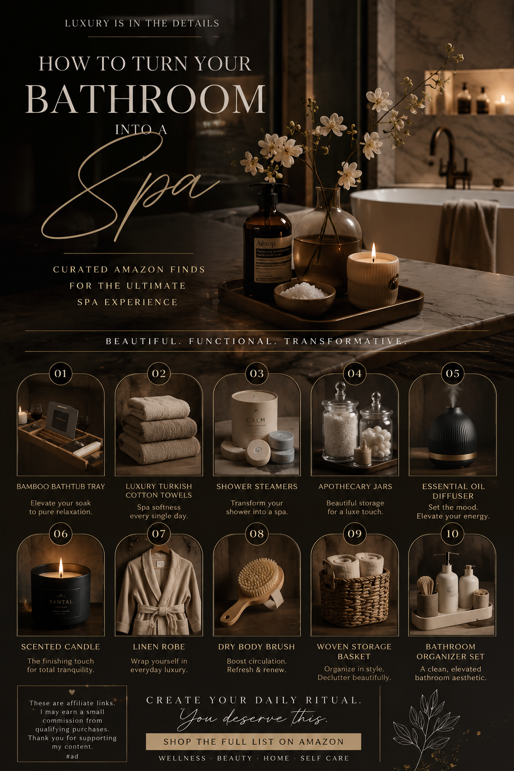 How to Turn Your Bathroom Into a Luxury Spa — Curated Amazon Finds for the Ultimate Spa Experience