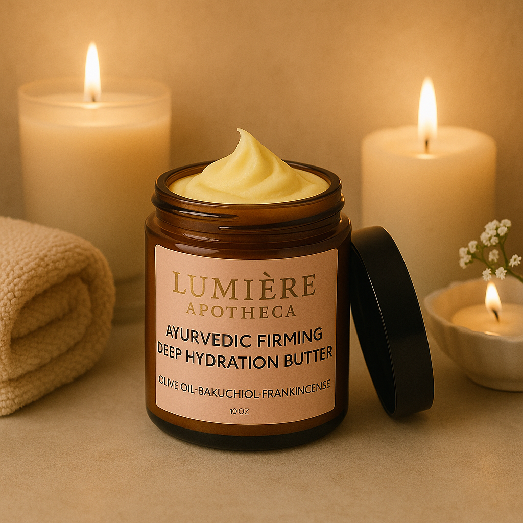 LIMITED TIME 10 OZ Lumière Apotheca Ayurvedic Firming Deep Hydration Body Butter – Organic Bakuchiol & Frankincense Skincare for Anti-Aging & Radiant Skin