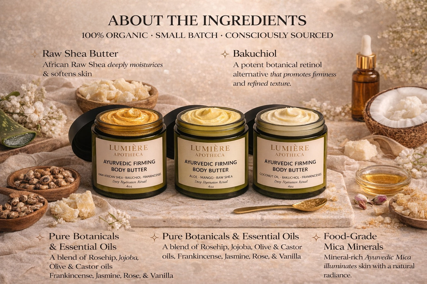 Lumiere APOTHECA All-Day Ayurvedic Body Butter Ritual-Trio