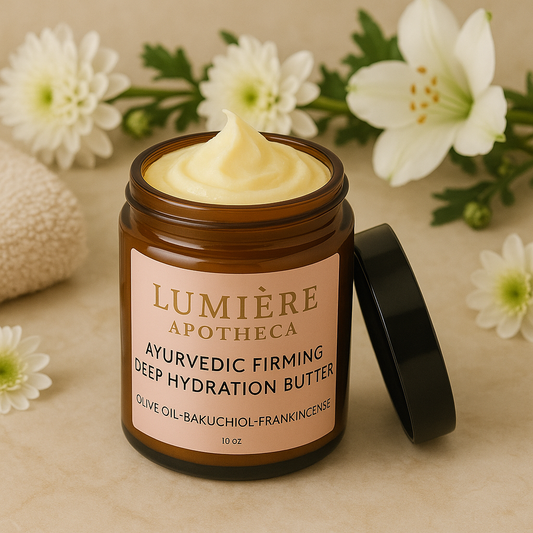 LIMITED TIME 10 OZ Lumière Apotheca Ayurvedic Firming Deep Hydration Body Butter – Organic Bakuchiol & Frankincense Skincare for Anti-Aging & Radiant Skin