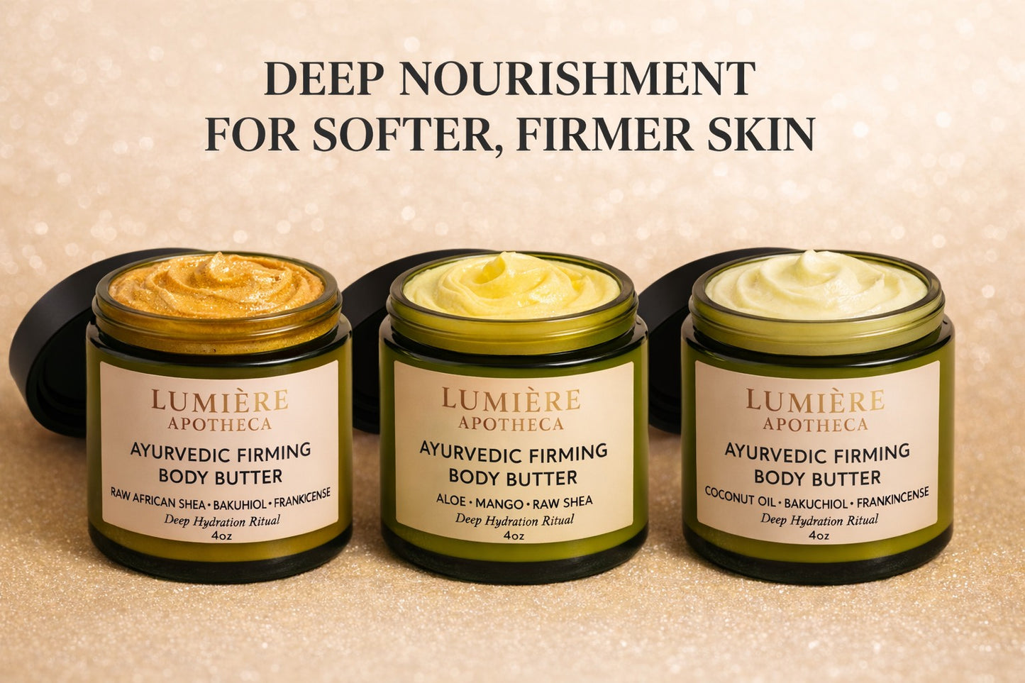 Lumiere APOTHECA All-Day Ayurvedic Body Butter Ritual-Trio