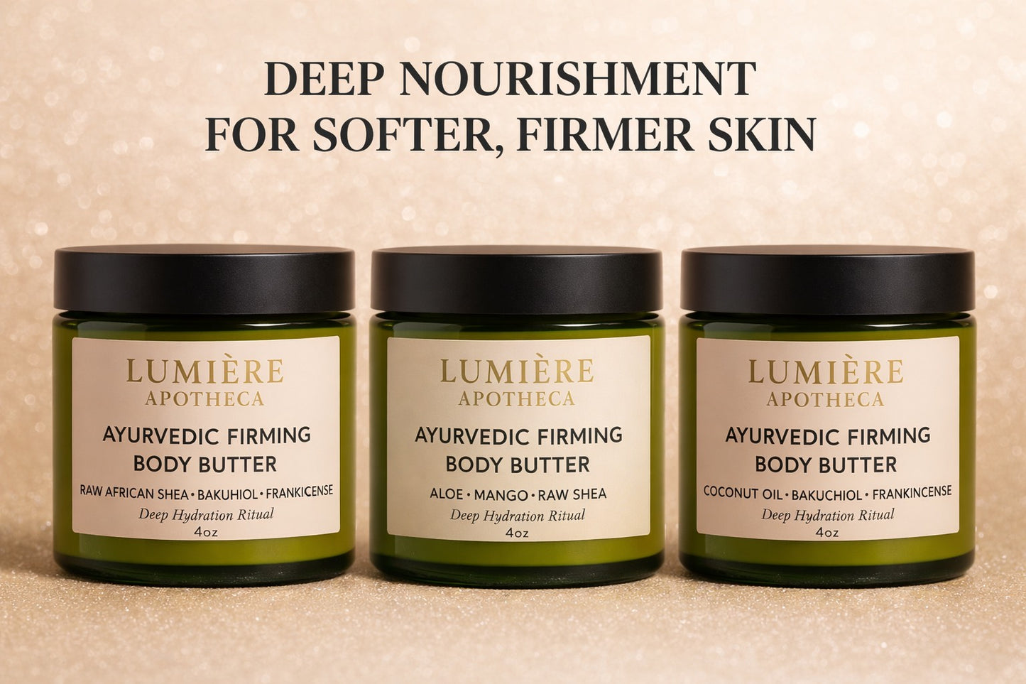 Lumiere APOTHECA All-Day Ayurvedic Body Butter Ritual-Trio