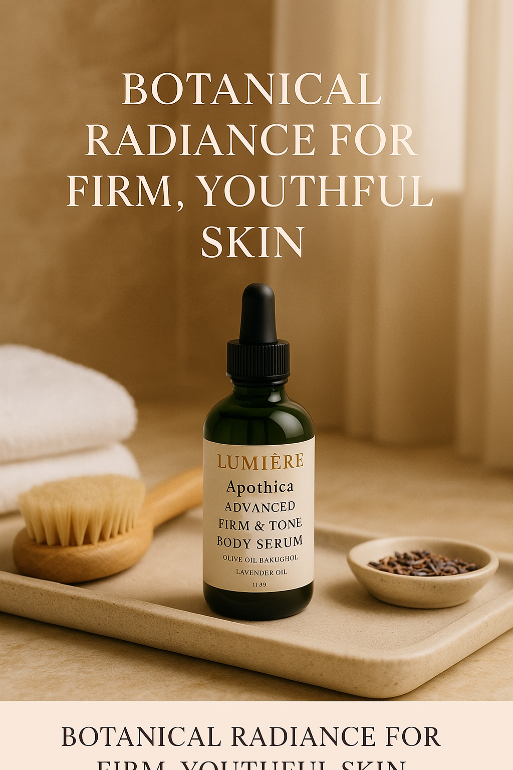 Lumière Apotheca – Advanced Firm & Tone Body Serum with Olive Oil, Bakuchiol & Lavender Oil