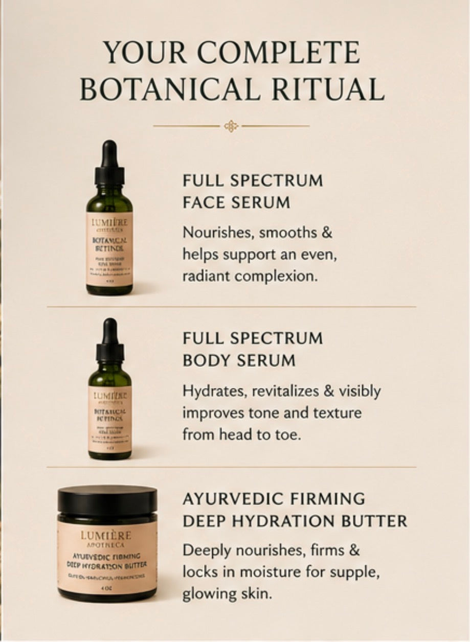 Lumiere APOTHECA Trio gift set *Face Serum *Body Serum *Ayurvedic Body Butter